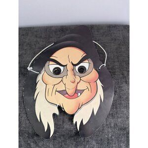 Vintage 1985 Cardboard Halloween Mask Disney Snow White Evil Queen Old Witch